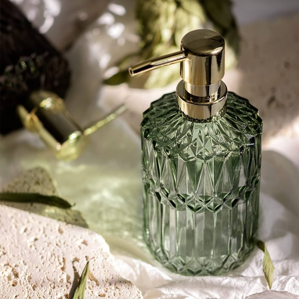 EMPO Clear Glass Soap Dispenser with ABS Plastic Pump, Crystal Lotion Dispensers for Kitchen Sink... | Amazon (US)