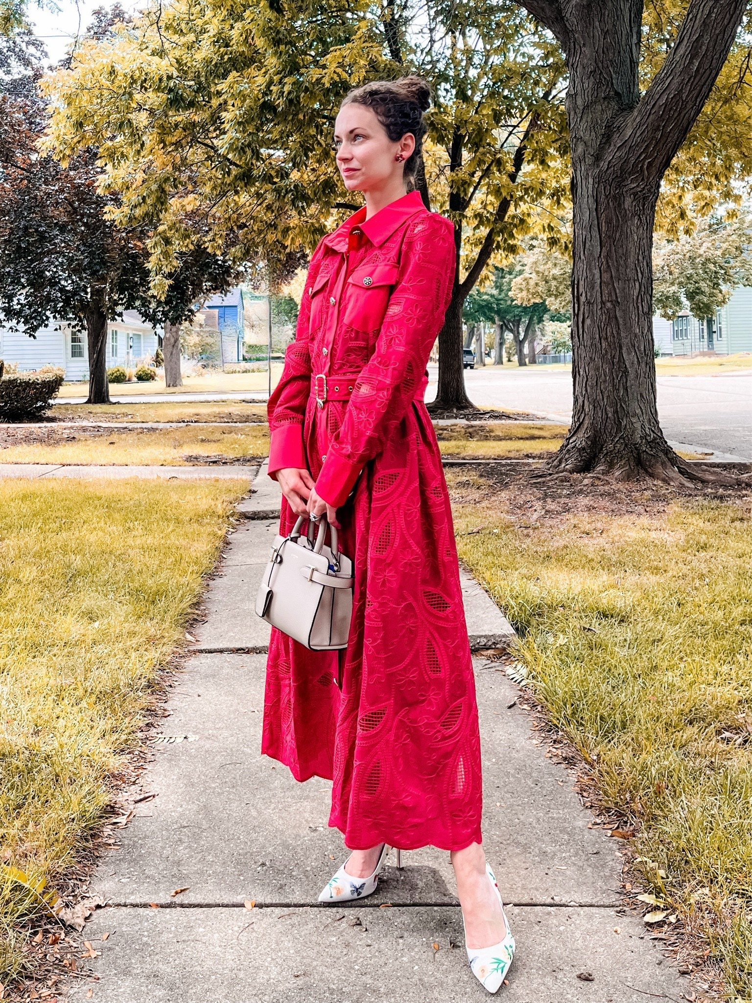 A dark red dress for Fall!
Lace maxi dress from Chicwish. 
Earrings are old from Anthropologie, linking similar. 
Bag is old from Le Tanneur, linking similar. 
Heels are old from Ann Taylor, linking similar. 
Satin robe is from Amazon. 
Perfume is Chance Chanel. 
Petite outfit. Fall dress. Modest outfit. Fall outfit.

#LTKOver40 #LTKSeasonal #LTKootd