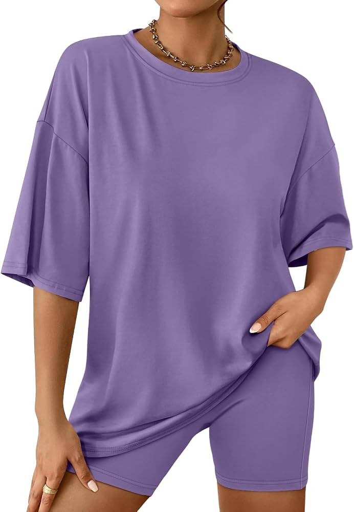 AUTOMET Womens 2 Piece Sets Summer Outfits 2025 Two Piece Lounge Set Matching Clothing Oversized ... | Amazon (US)