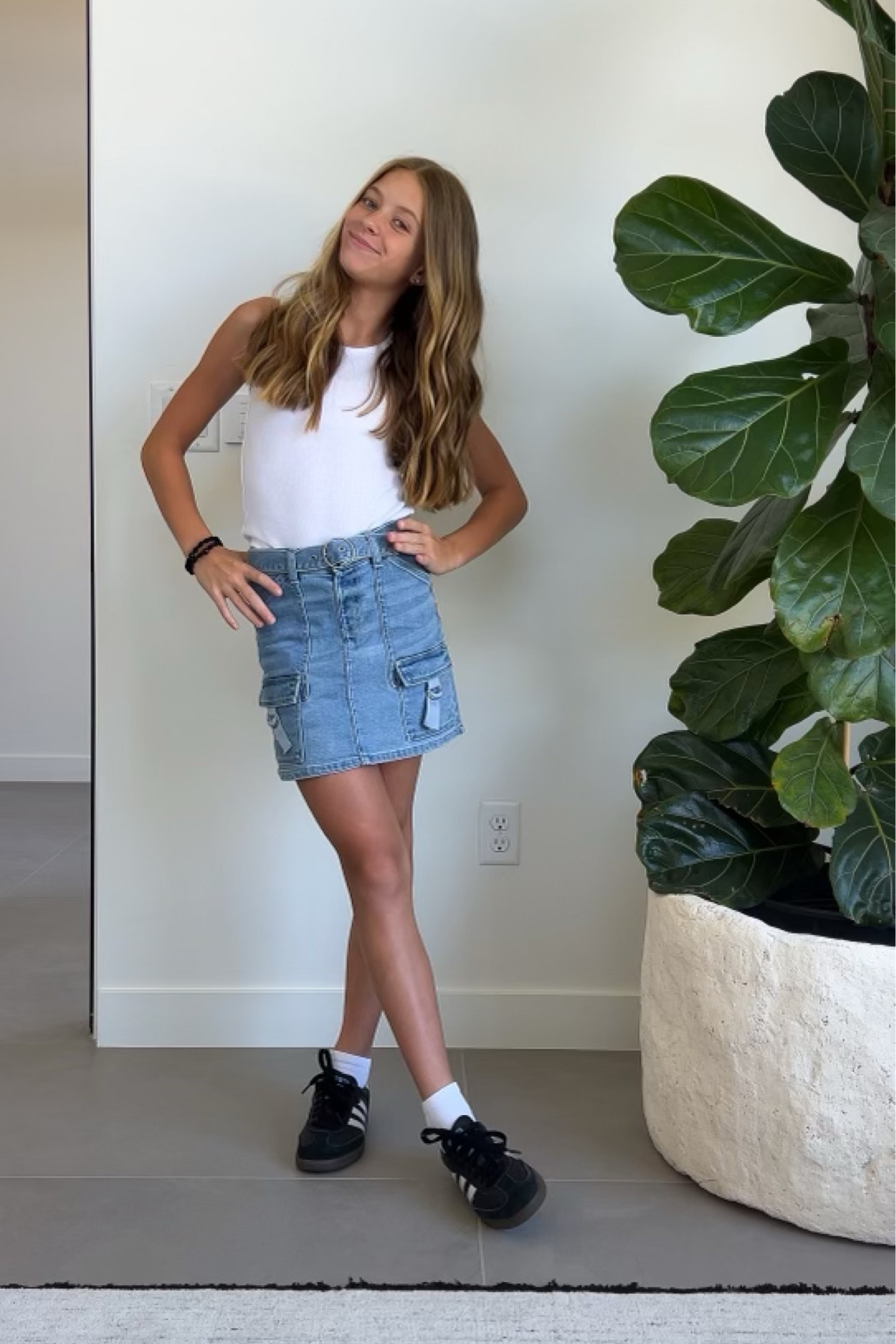 $2.98 tank and $16 denim cargo skirt!! Love this combo!! Trying to get some back to school shopping started!

#LTKKids