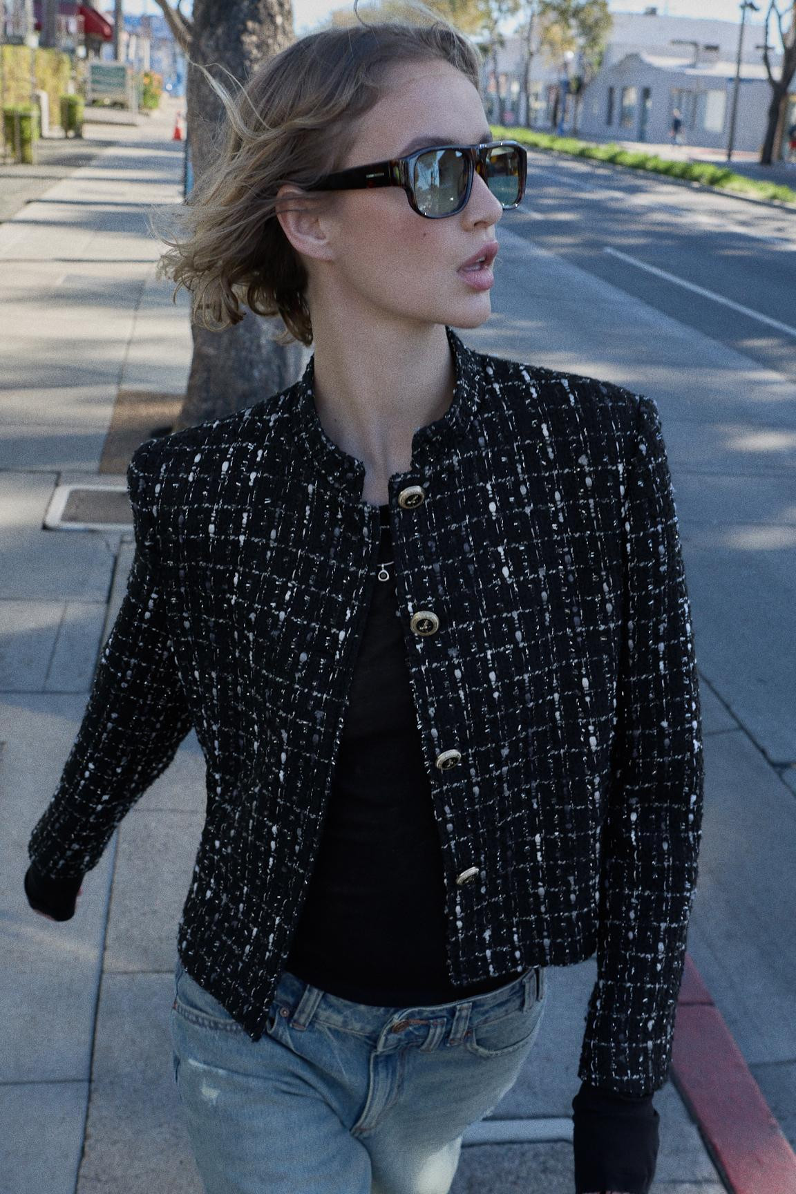 METALLIC THREAD TEXTURED BLAZER | Zara US