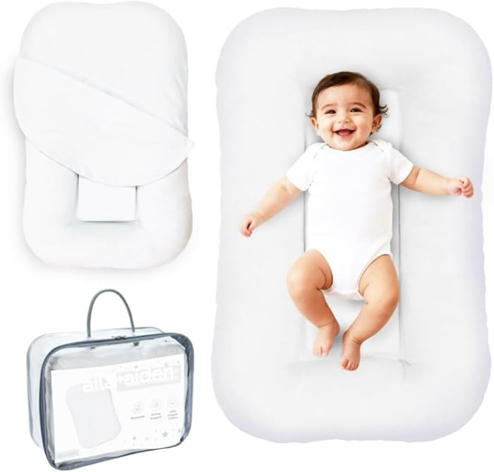 Aila + Aiden Baby Lounger | Organic Cotton Infant Lounger | Adjustable & Portable Floor Lounger |... | Amazon (US)