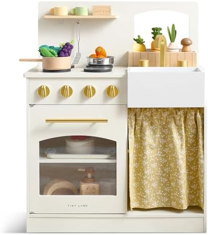 Tiny Land Play Kitchen, Kids Kitchen Playset, Toddler Kitchen with Cutting Food Set, Wooden Kitch... | Amazon (US)