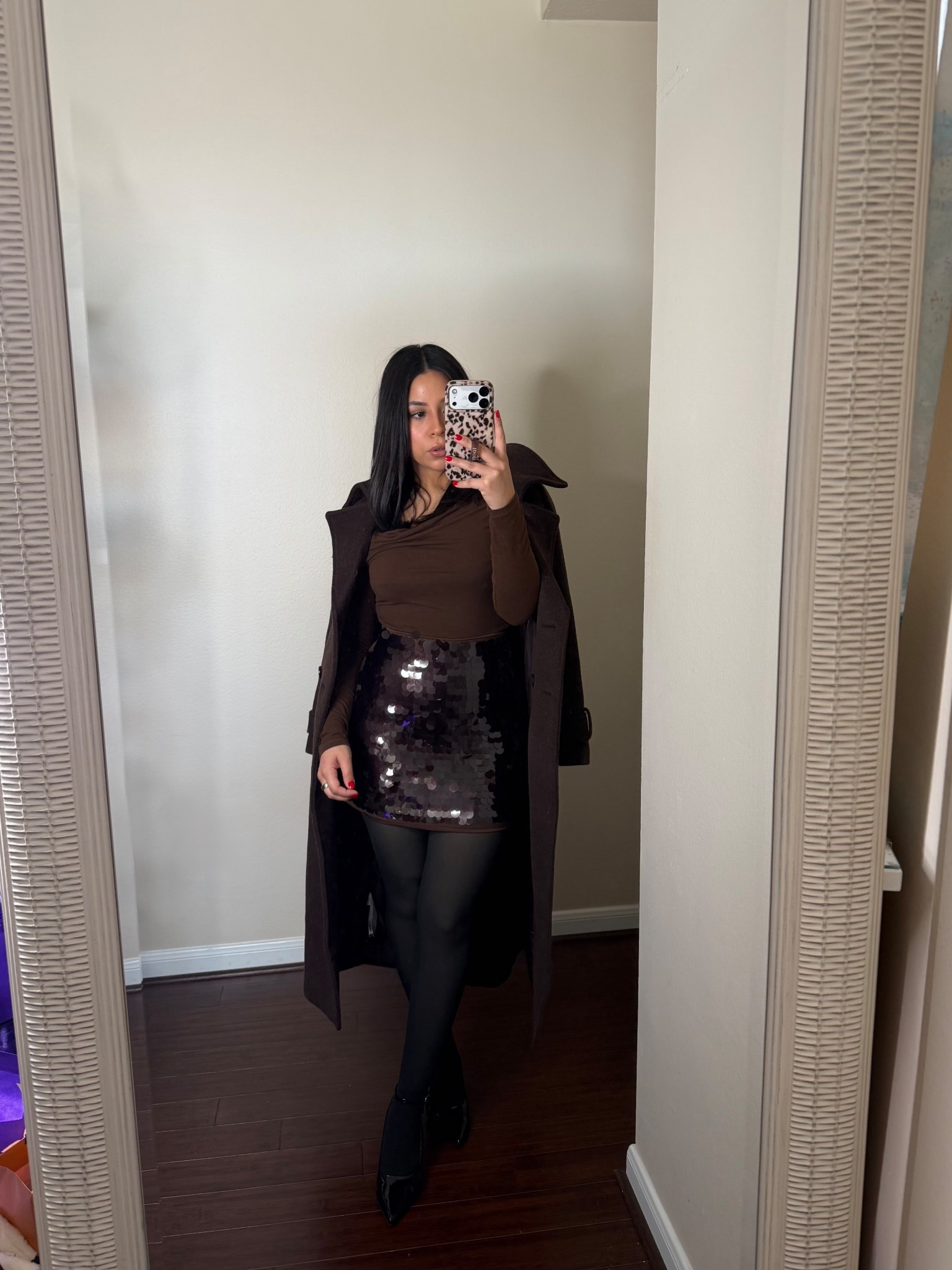 Abercrombie cyber week sale 25-50% off + extra 15% off w code CYBERAF ends 12/1 
Sequin skort: small 
Wool coat: small petite 
Long sleeve top: small 
Thermal tights: small 
Black sling back heels: 6.5 

#LTKCyberWeek #LTKSaleAlert #LTKHoliday