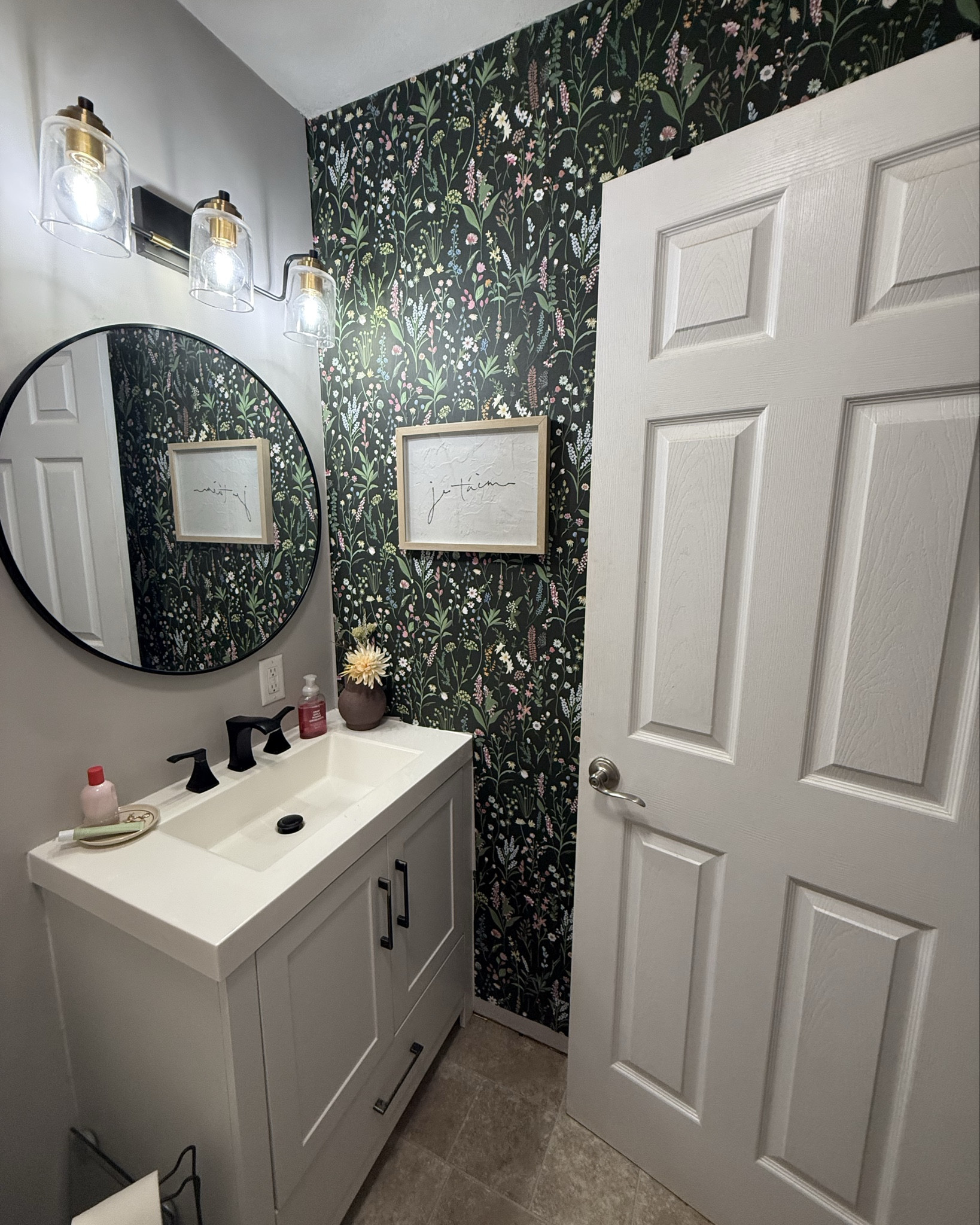 This bathroom update was a small but mighty improvement! Wallpaper can elevate a space so quickly 🏡 

#LTKHome