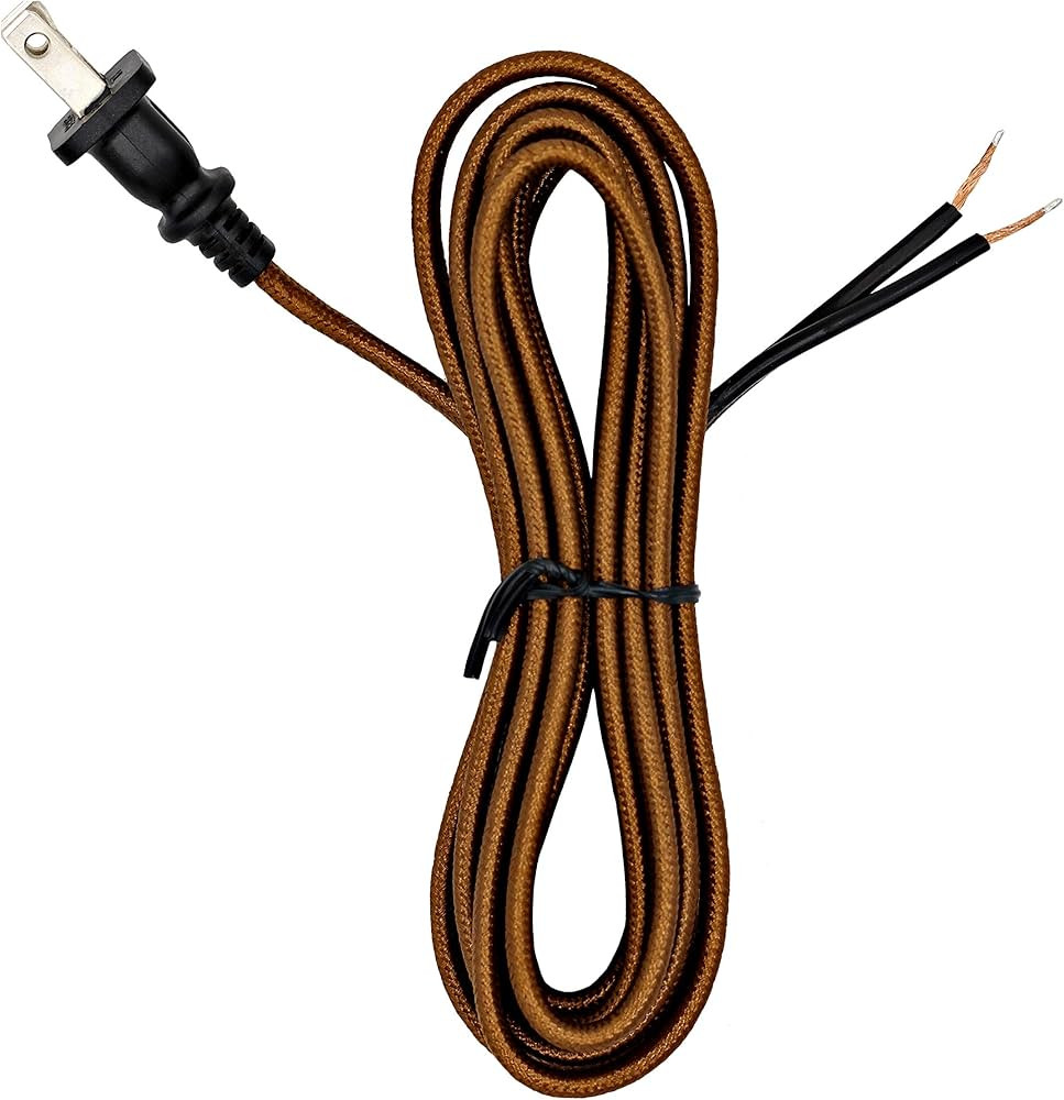 Creative Hobbies Rayon Cloth Covered Electric Lamp Cord with End Plug, Stripped Ends Ready for Wi... | Amazon (US)