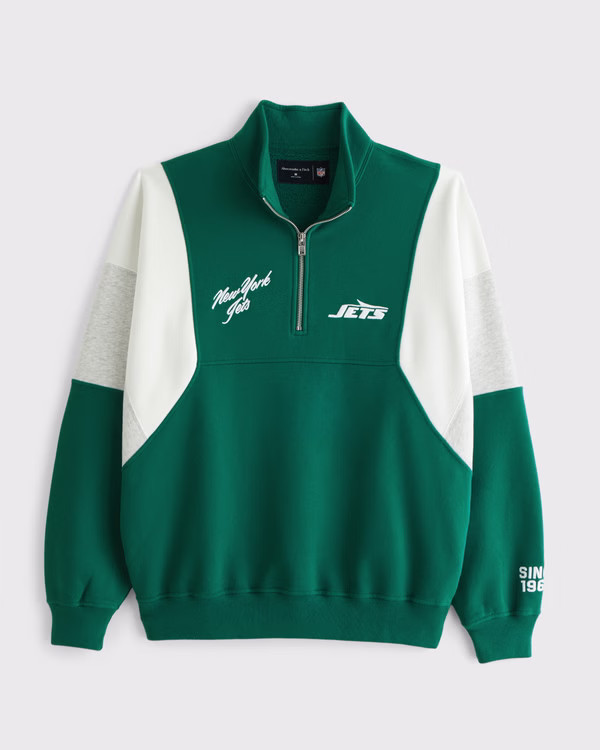New York Jets Half-Zip Sweatshirt | Abercrombie & Fitch (US)
