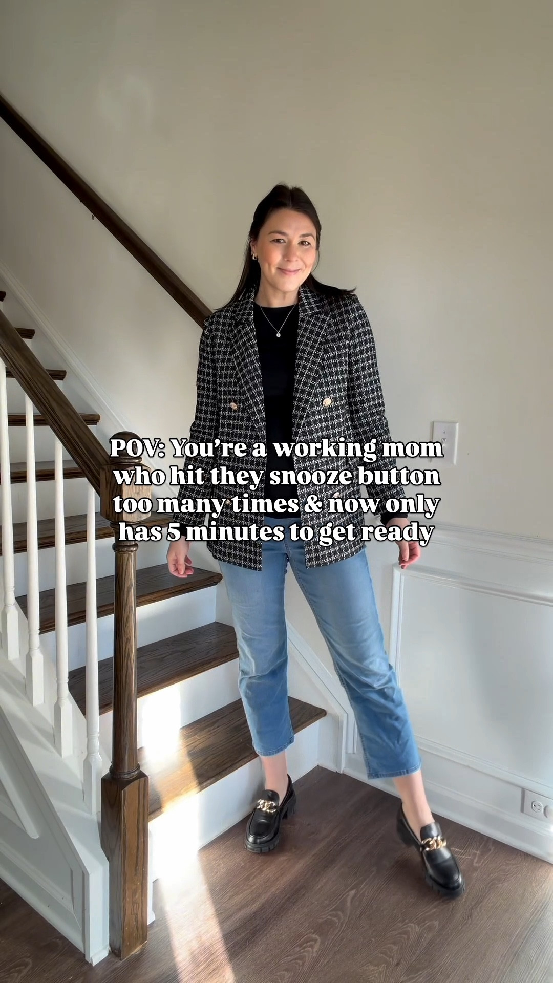 What I’m wearing to the office as a working toddler mom in my second trimester when I snooze too many times and only leave myself 5 minutes to get ready ⌛️

This blazer has been my favorite! Runs TTS (wearing size medium). Love the gold buttons and stitching detail!

My maternity long sleeve comes in a pack of 3 and they are seriously the softest, most comfy long sleeves I’ve ever owned! So easy to dress up or down! I’m wearing my normal size medium and I have plenty of room! They are very stretchy and a great length to cover a bump!

My maternity jeans are from Walmart. They also run TTS (wearing size medium). They run a little short on me at 5’10” but would be perfect for my more petite friends! 

I’ve had these loafers for a couple years and I still love them!! The chunky black heel and gold detail 🙌🏼 they also run TTS. 



#LTKTall #LTKBump #LTKWorkwear
