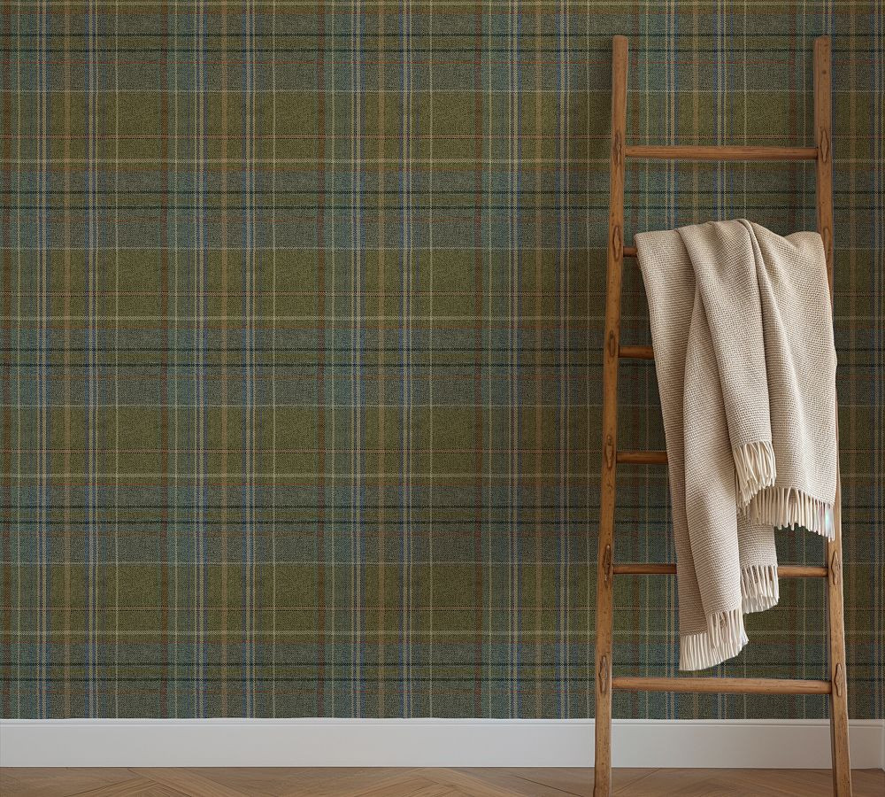 Green Plaid Wallpaper | Pottery Barn (US)