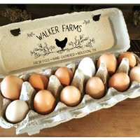 Custom Egg Carton Stamp Chicken Cartons Stamp, Farmhouse Decor Gift, Hand Gathered Hen Fresh Eggs, Farm Name Logo, Personalized | Etsy (US)