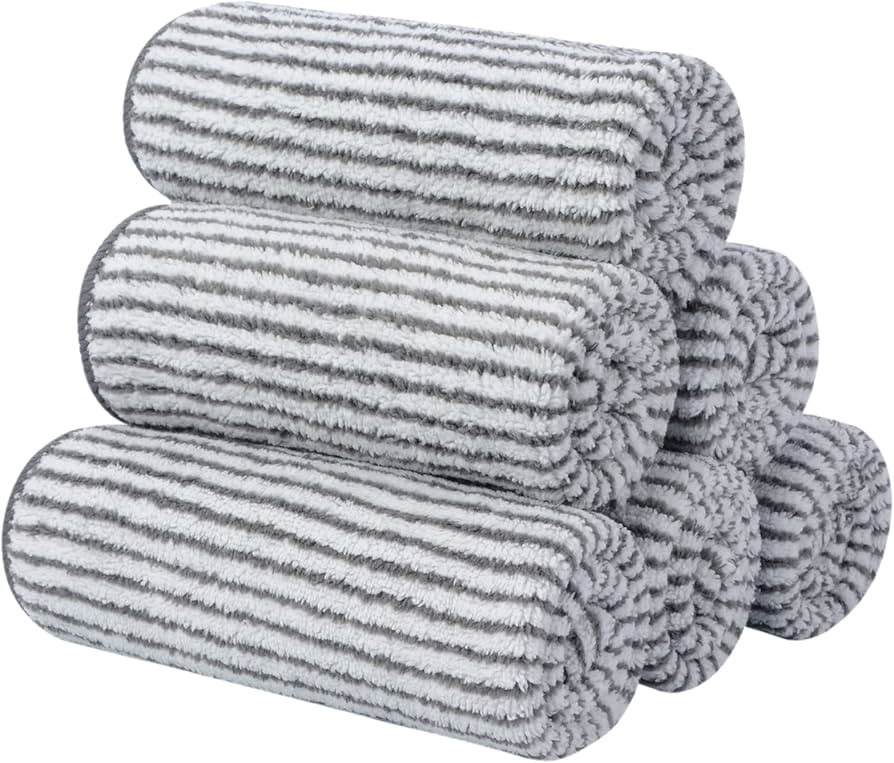SINLAND Microfiber Face Towels Ultra Soft Bamboo Charcoal Facial Washcloths Face Cloth 12Inch x 1... | Amazon (US)