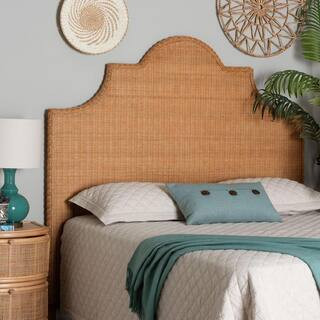 bali & pari Melanie Light Honey Brown Rattan Queen Standalone Headboard 252-14008-HD - The Home D... | The Home Depot