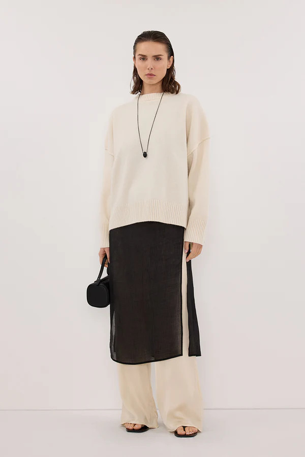 PAIGE CREAM WOOL KNIT JUMPER | DISSH