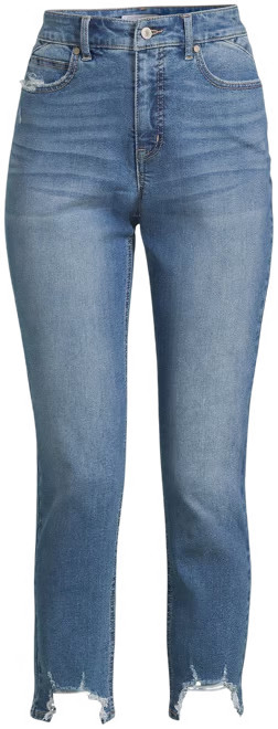 Sofia Jeans Women's Adora Curvy Girlfriend High Rise Chew Hem Jeans - Walmart.com | Walmart (US)