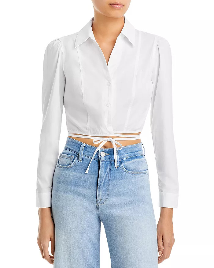 Juna Button Front Tie Waist Shirt | Bloomingdale's (US)