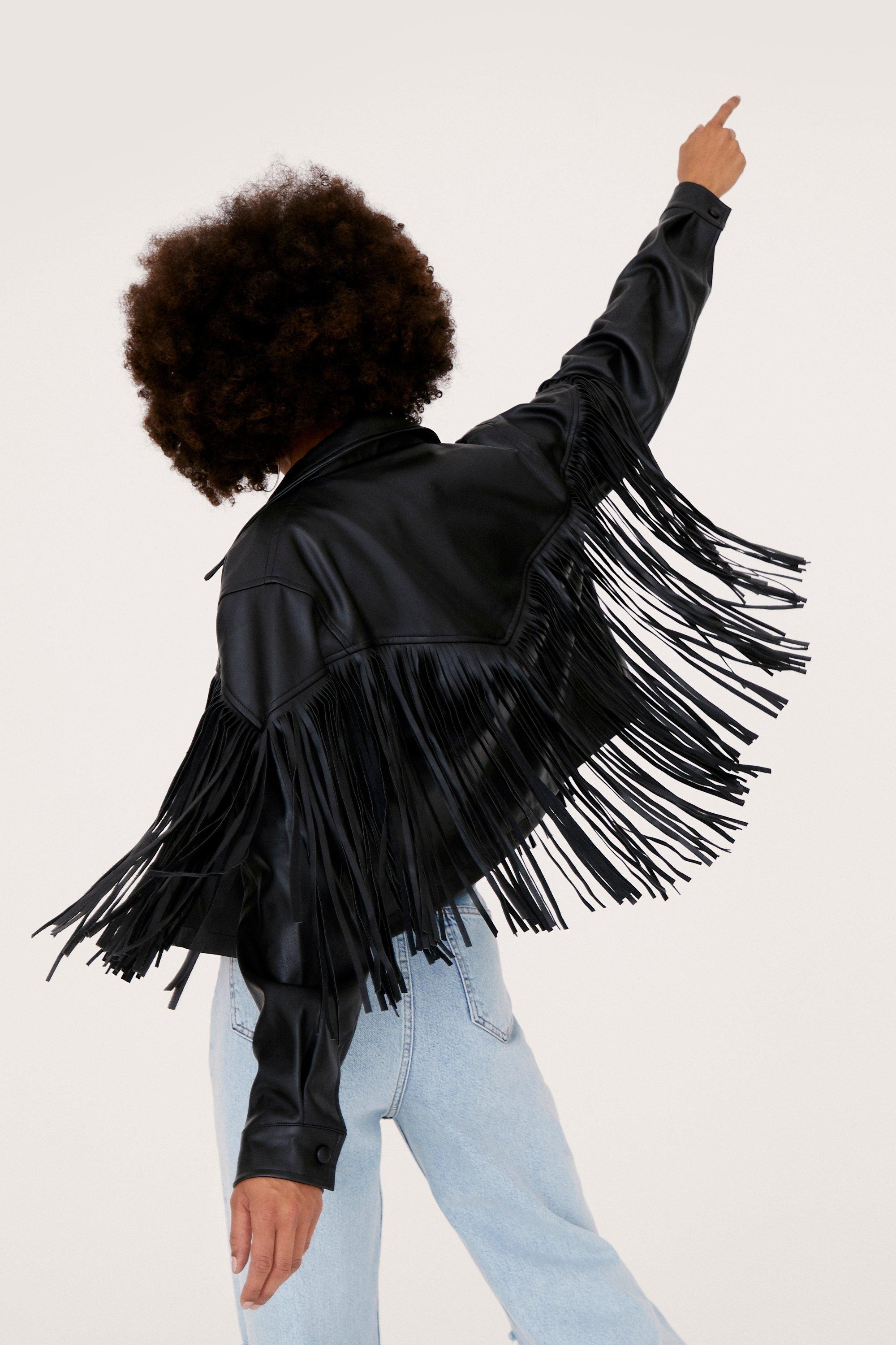 Western Back Time Faux Leather Fringe Jacket | Nasty Gal (US)