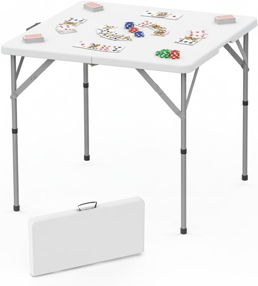 34'' Square Folding Card Table, Dining Table with Handle and Safety Lock | Amazon (US)