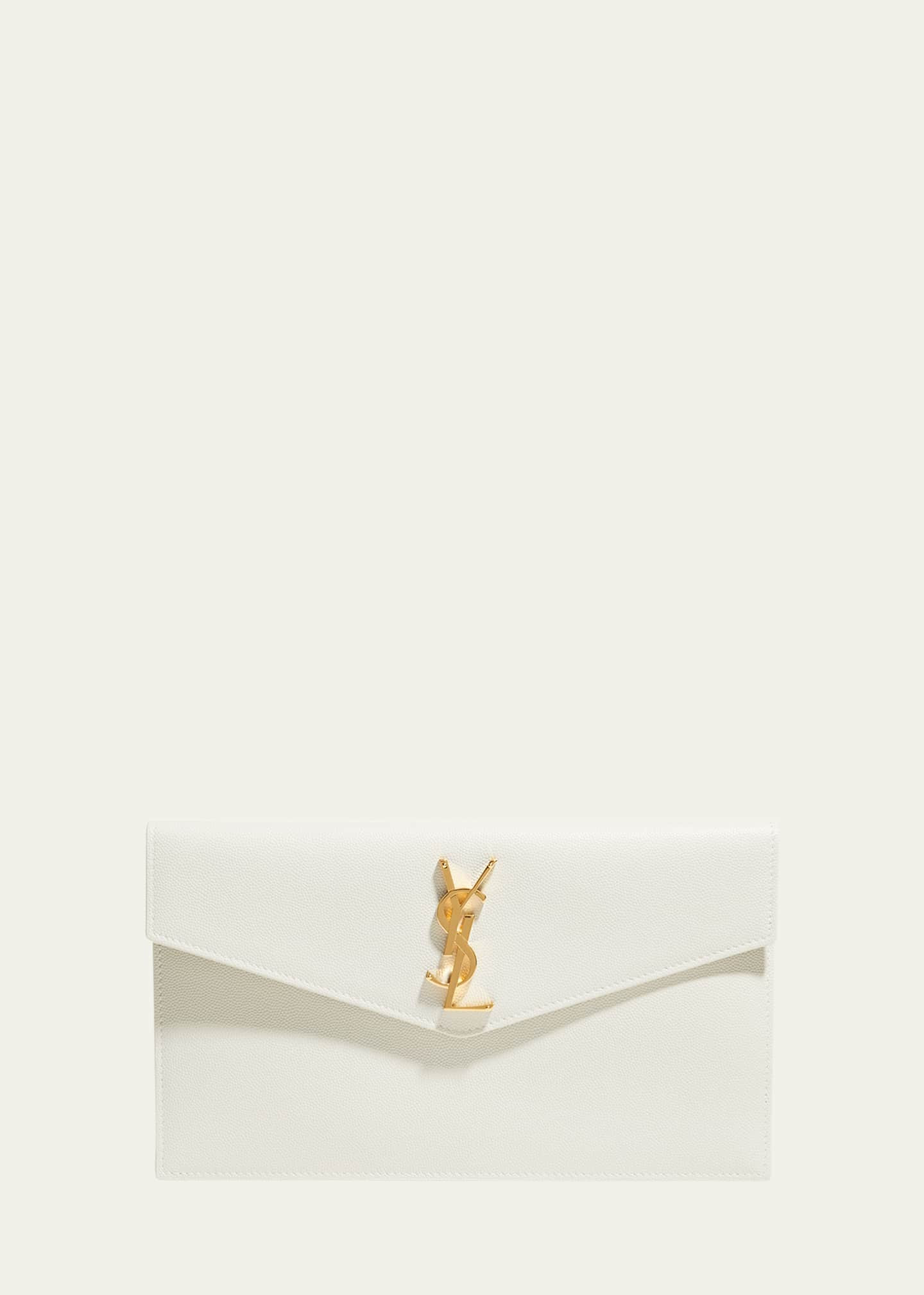 Uptown Medium YSL Monogram Grain de Poudre Pouch Bag | Bergdorf Goodman