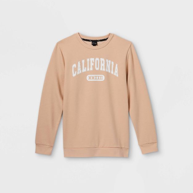 Boys' California Crew Neck Graphic Sweatshirt- art class™ Beige | Target