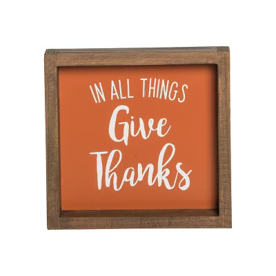 C&F Home Give Thanks Wooden Thanksgiving Sitter Table Decoration | Target