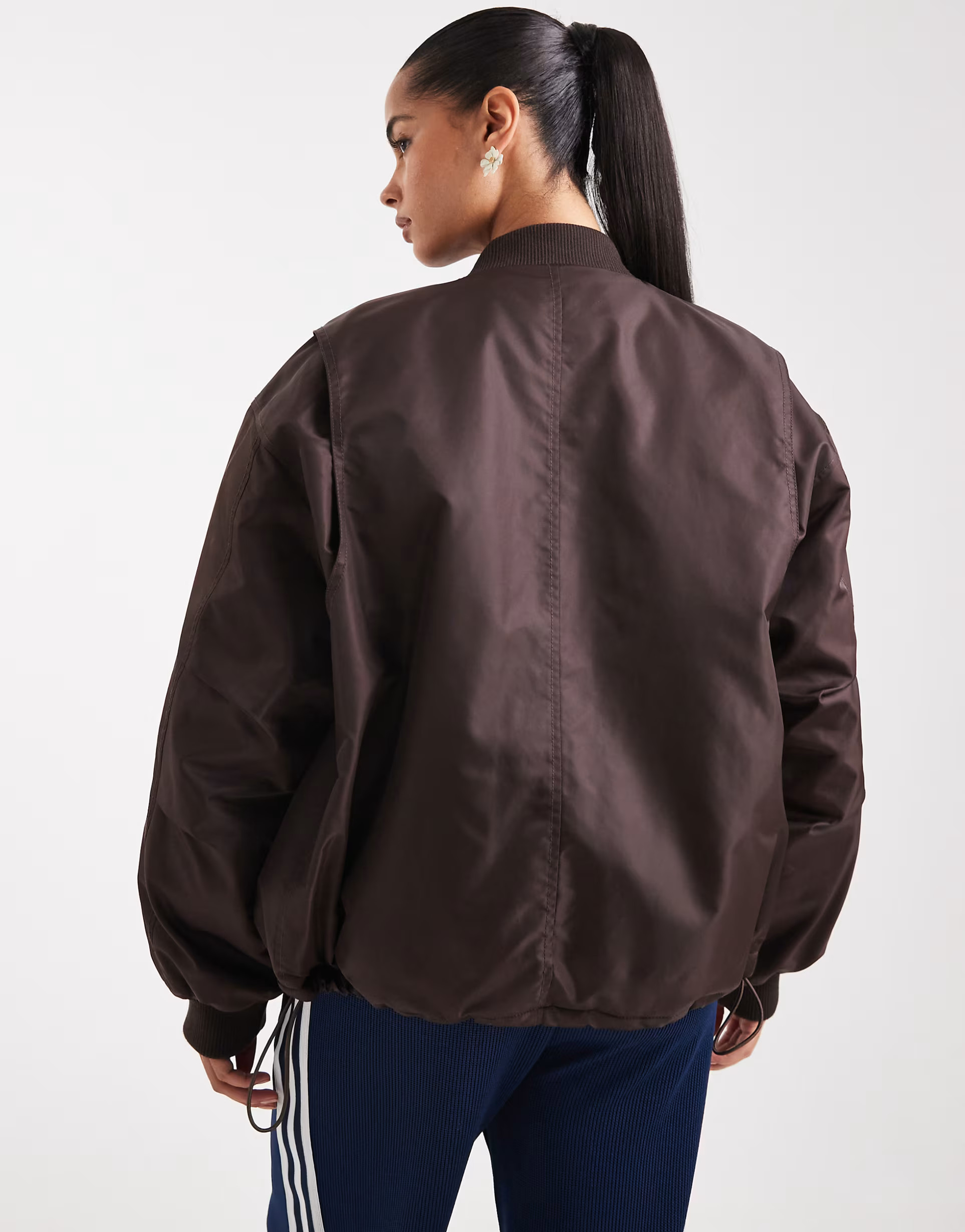 ASOS DESIGN oversized bomber jacket in chocolate | ASOS (Global)