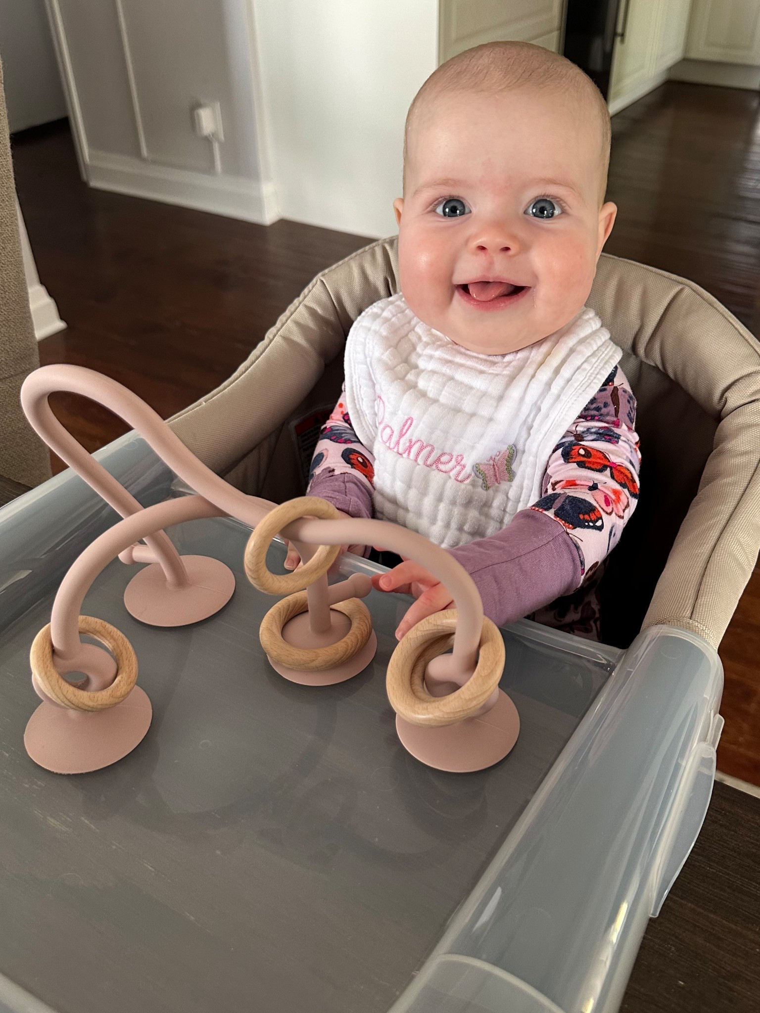 Inglesina high chair & new teething sensory toy! It suctions right on to the tray! It’s portable and great for travel. Palmer loves playing here but will start solids soon. #5months

#LTKBaby