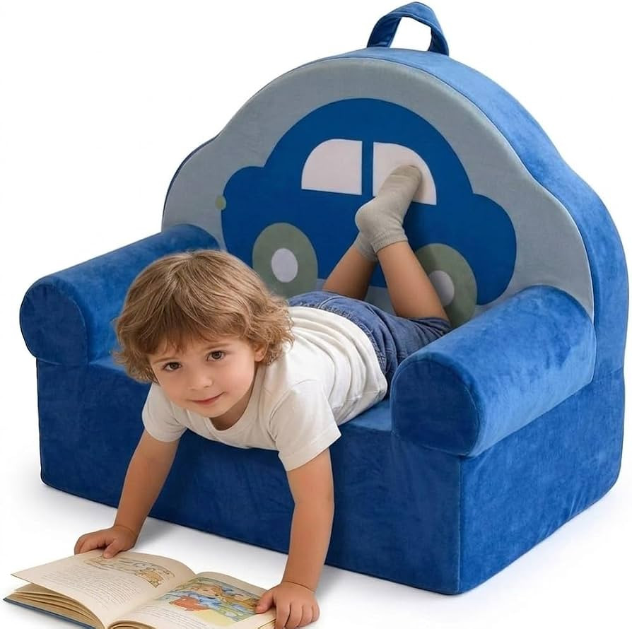 Snuggly Toddler Chair Soft Kids Sofa with Back Cozy Kids Chairs Comfy for Toddlers 1-3, Plush Chi... | Amazon (US)