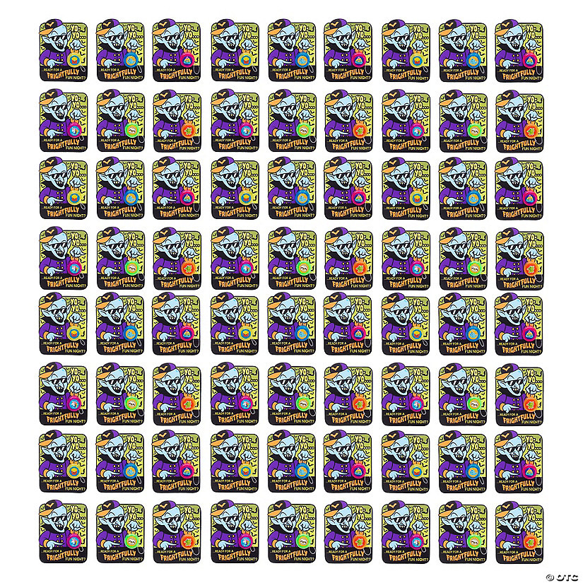 1 1/4" Bulk 96 Pc. Halloween Mini Plastic YoYos with Card Handout for 48 | Oriental Trading Company