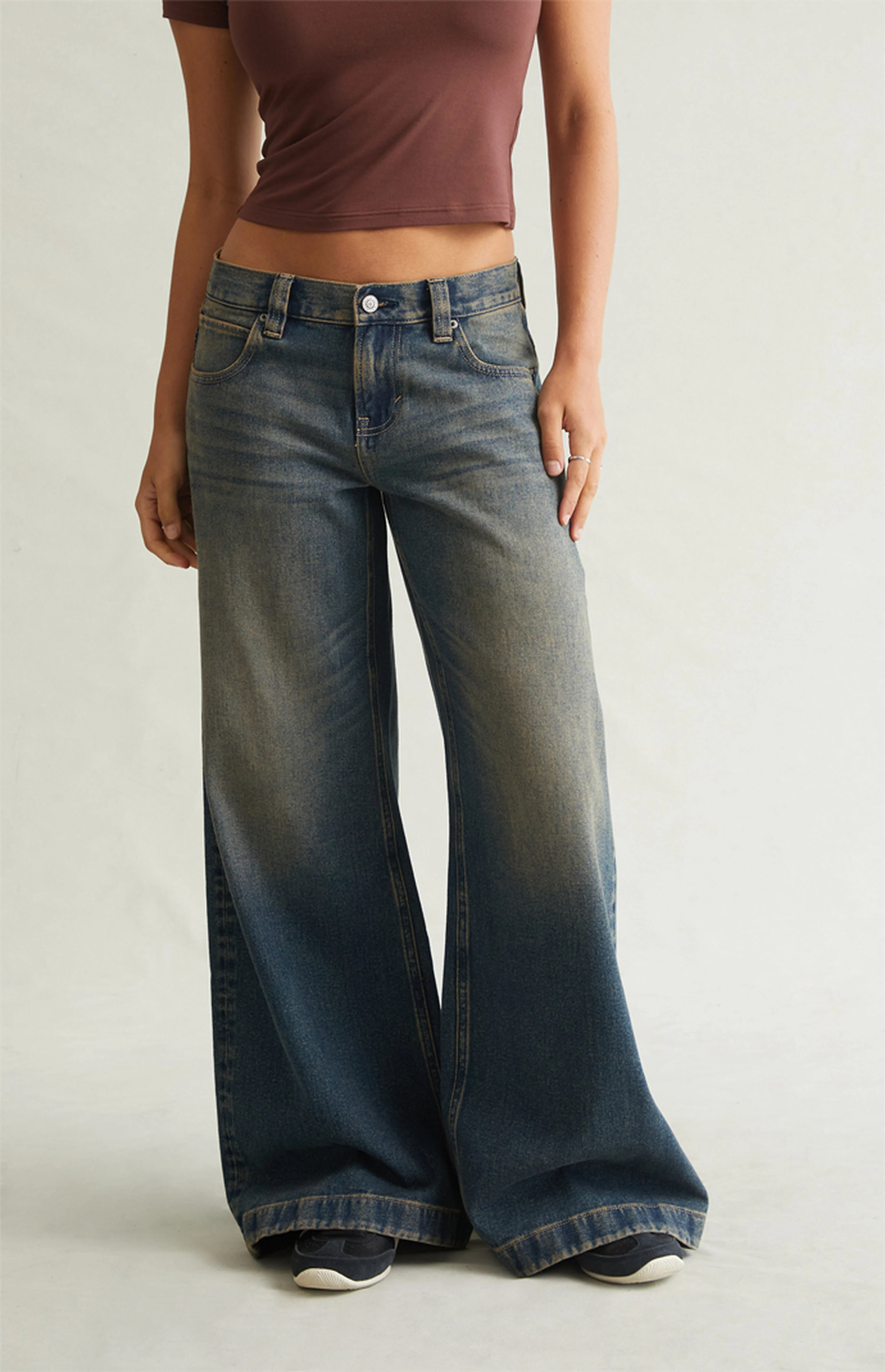 Pacsun Sloane Low Rise Ultra Baggy Jeans Dark Blue Tint | PacSun