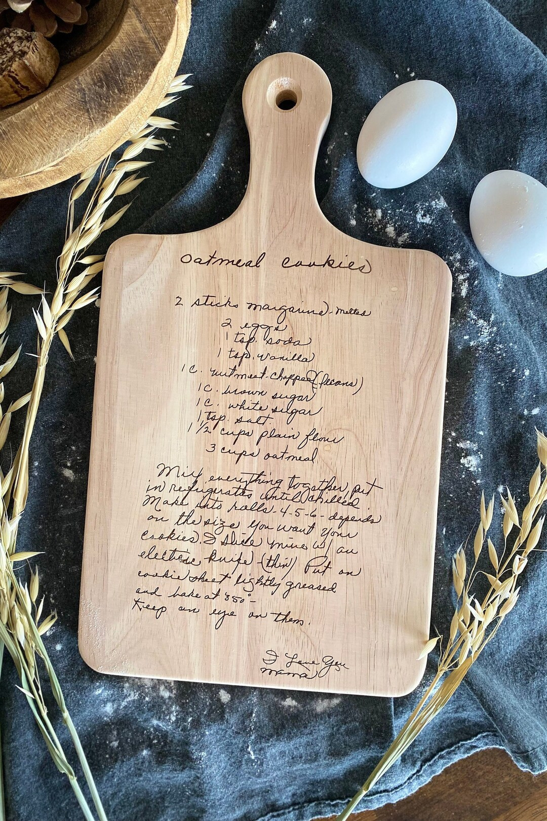 Laser Engraved Handwritten Recipe Board | Etsy (US)