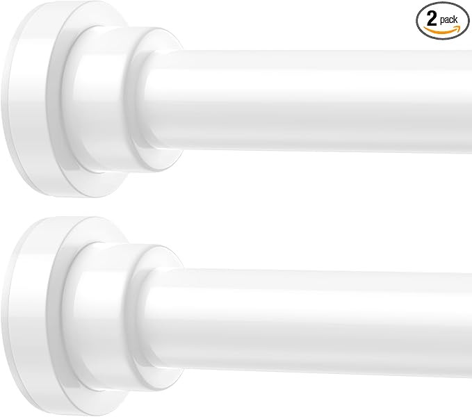 2 Pack Adjustable Tension Curtain Rods 32 to 64 Inches, Stainless Steel Shower Curtain Rods Sprin... | Amazon (US)