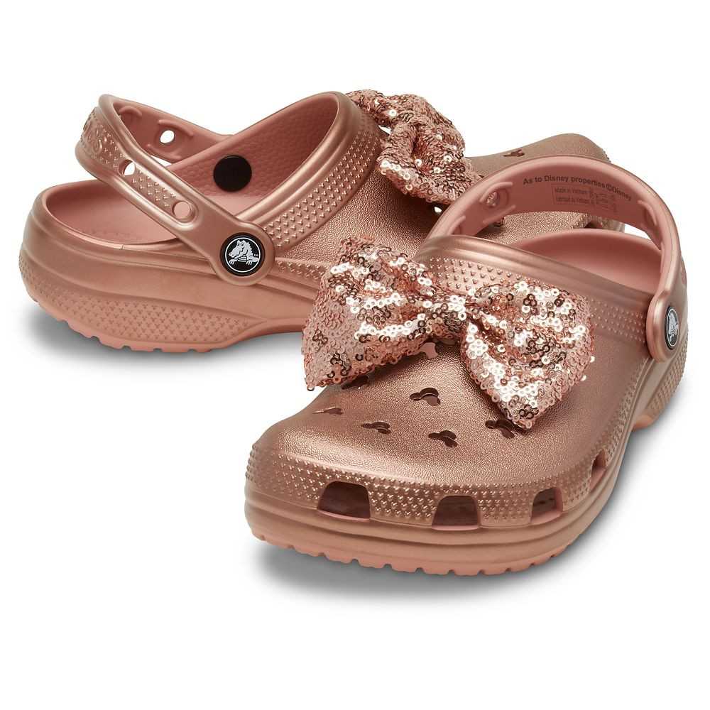 Minnie Mouse Clogs for Adults by Crocs – Rose Gold | Disney Store