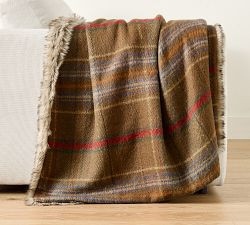 Woodrow Plaid Faux Fur Throw | Pottery Barn (US)