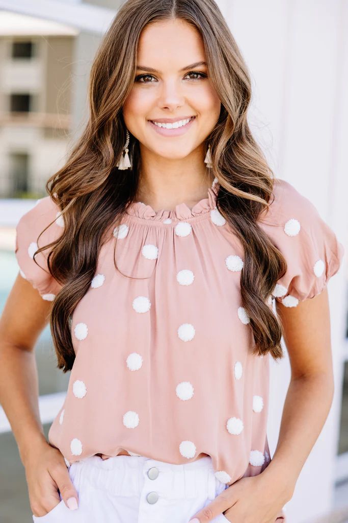Want Your Love Sienna Pink Polka Dot Blouse | The Mint Julep Boutique