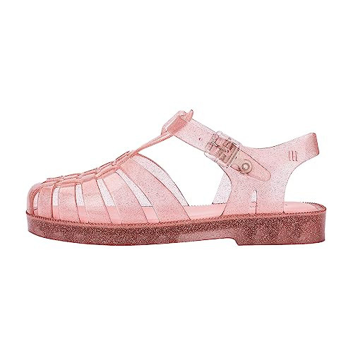 Mini Melissa Possession Jelly Sandal for Kids- The Iconic 90s Original Jelly Shoe, Fisherman’s Sandal with Adjustable Strap and Side Buckle for Girls, Glitter Pink, 12 | Amazon (US)