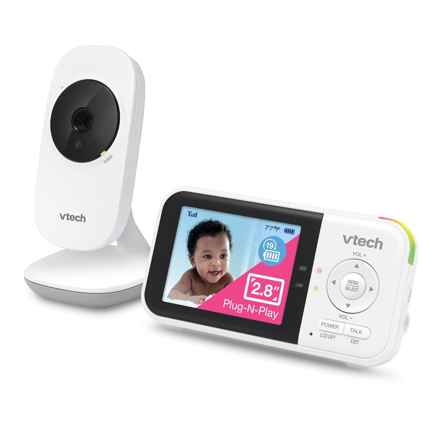 VTech VM819 Baby Monitor with Camera and Audio, 2.8” Screen Portable Baby Camera, Night Vision,... | Amazon (US)