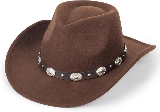 INOGIH Women Men Western Cowboy Cowgirl Hat Fedora with Pull-on Closure Outdoor Wide Brim Fedora ... | Amazon (US)