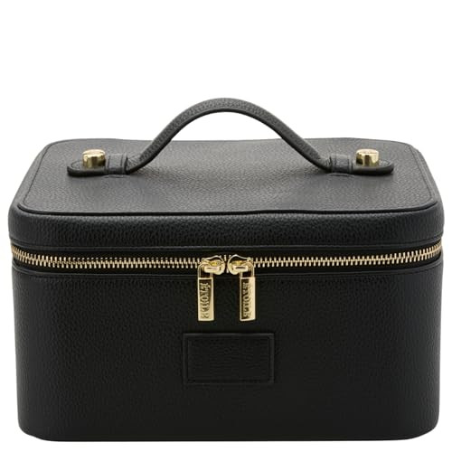 ETOILE - Vanity Case Black - Stylish Travel Makeup Bag Organizer with Dividers | Amazon (US)