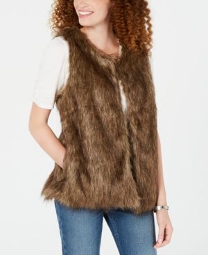 Say What? Juniors' Faux-Fur Vest | Macys (US)