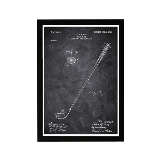 Wynwood Studio Sports and Teams Framed Wall Art Prints 'Golf Club 1903 Chalkboard' Golf Home Déc... | Walmart (US)