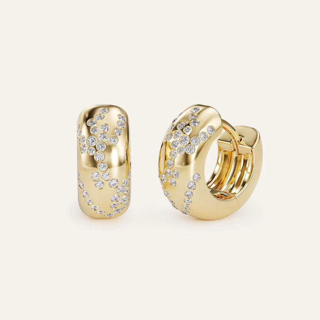 Emergence Huggie Hoops with Diamonds | Savannah Friedkin