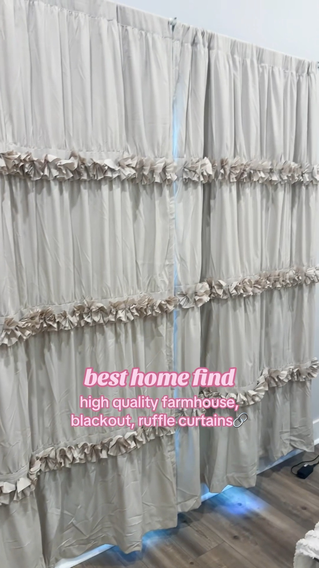 🔗 to my favorite curtains ever!! Farmhouse, blackout, ruffle curtains 🎀