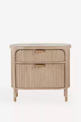 Isla 27" Fluted Wood Nightstand | Anthropologie (US)