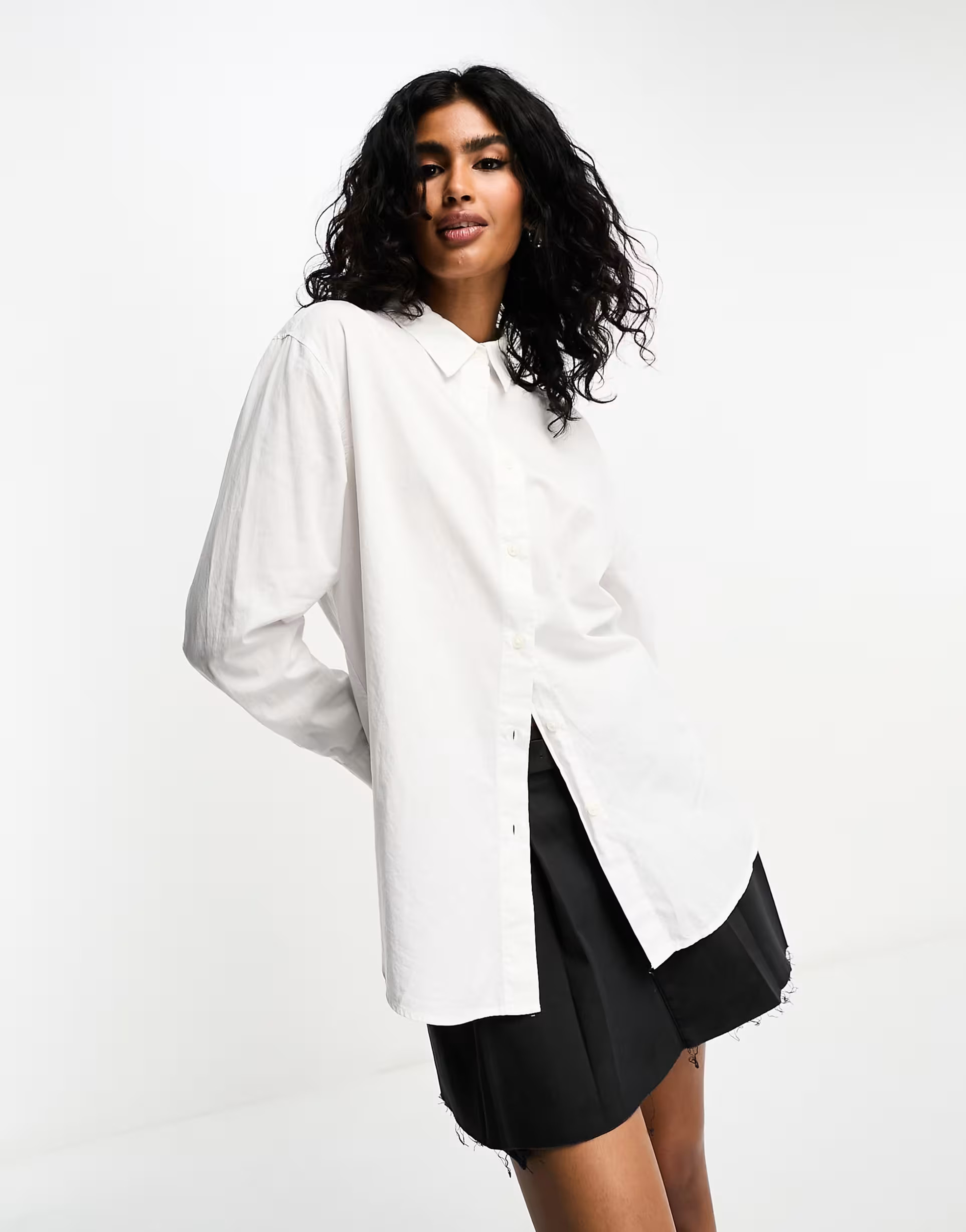 Bershka oversized shirt in white | ASOS (Global)