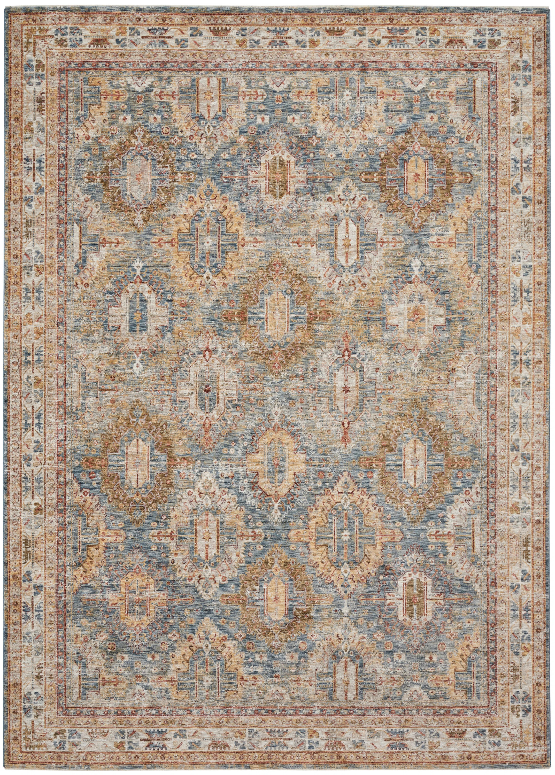 Noah-James Machine Woven / Power Loomed Performance Blue Rug | Wayfair North America