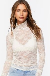 Sheer Lace Turtleneck Top | Forever 21 (US)