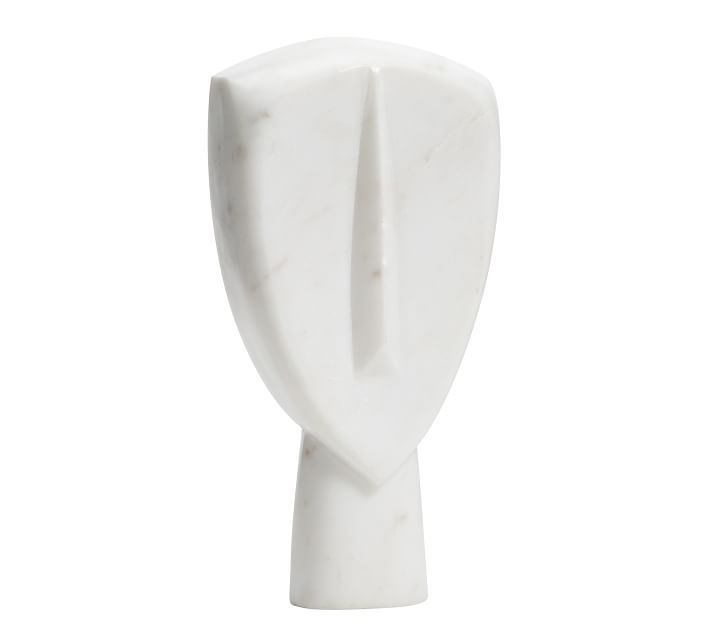 Marble Face Decorative Object, White, Small | Pottery Barn (US)