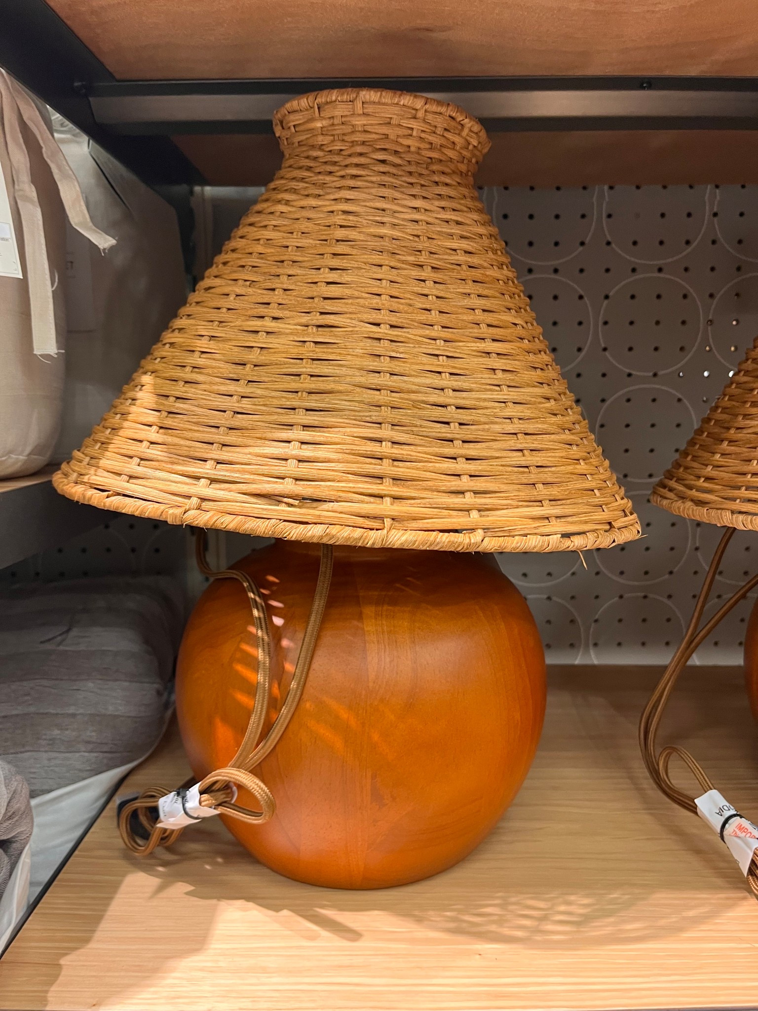 Wood + rattan lamp. 

#LTKHome #LTKFindsUnder100