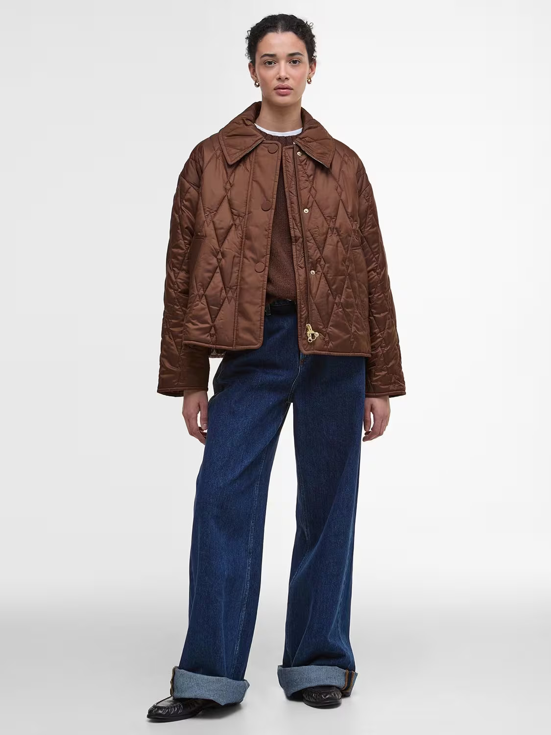 Barbour Bernadette Quilted Jacket, Brown | John Lewis (UK)