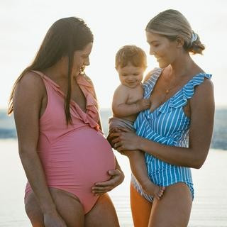 Nursing & Maternity One Piece Wrap Swimsuit | Kindred Bravely